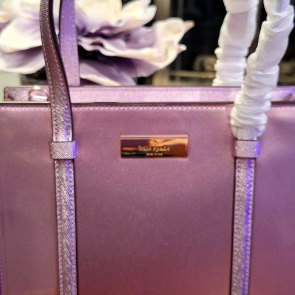 Kate Spade of New York Purple Patent Kenzie with Shimmering Leather Straps - Picture 4 of 6
